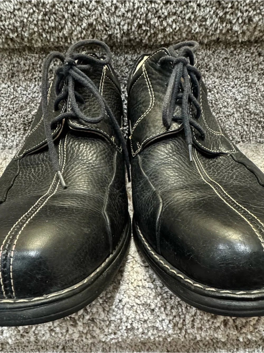 Johnston & Murphy Men's Size 11.5M Black Sheepskin Leather Oxford Shoes 20-7222